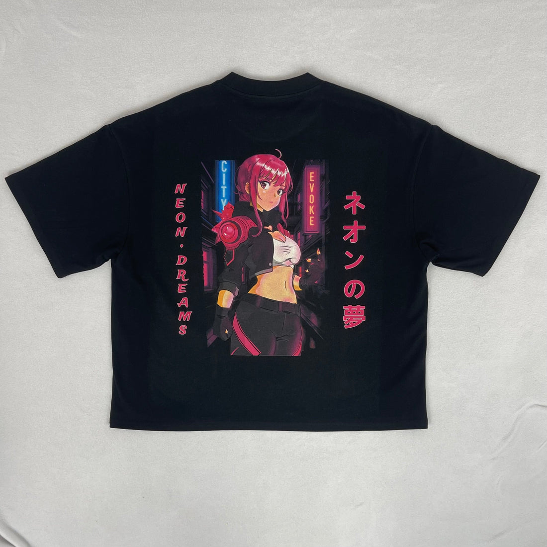 CityEvoke Neon Dreams: Zira T-Shirt — 300 GSM premium cotton anime streetwear tee