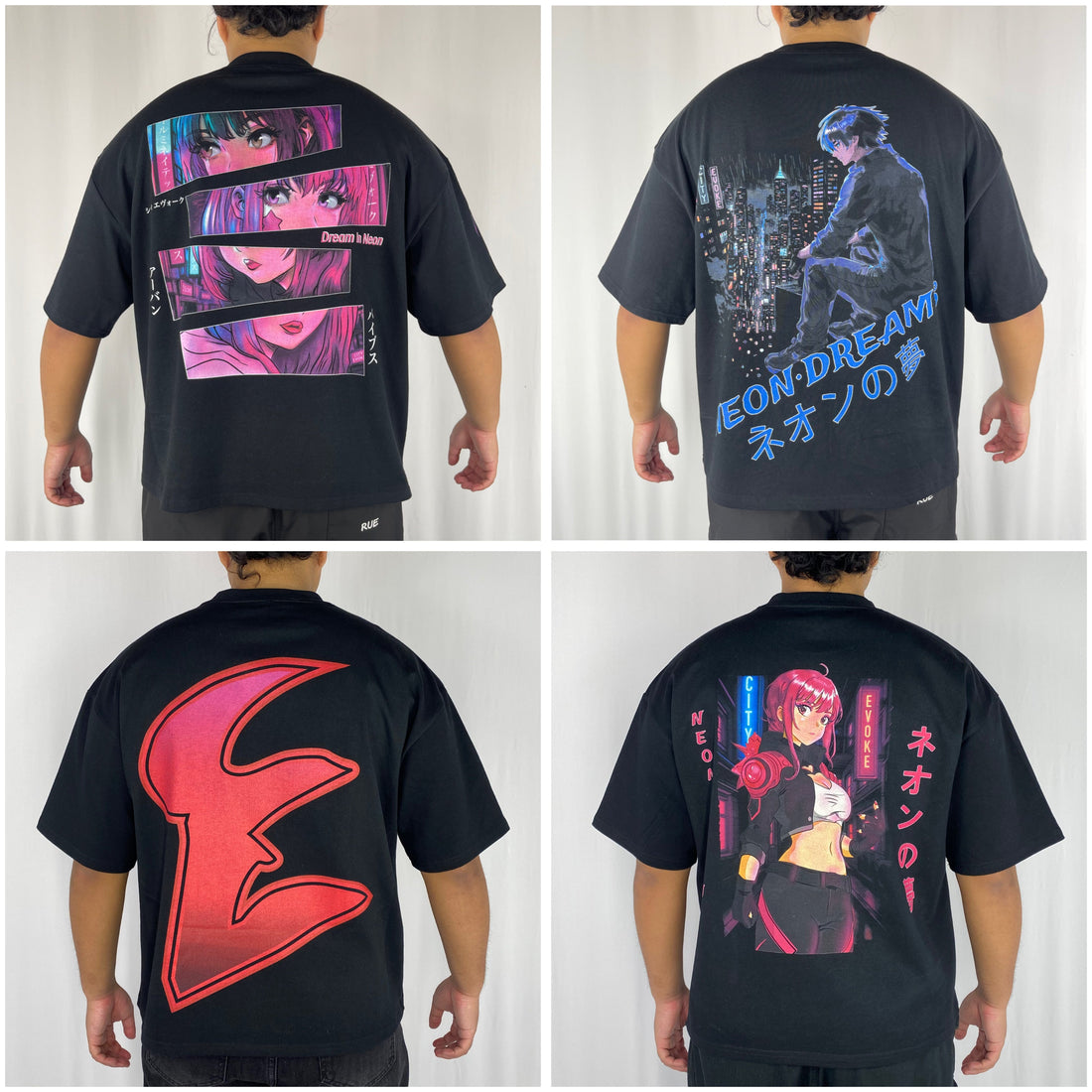 CityEvoke's consumed by the city, neon dreams: hiro, Ce logo, neon dreams: zira tees
