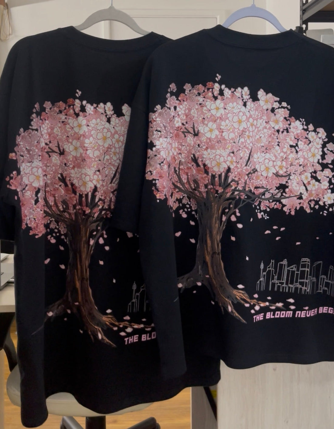 The bloom never begs everyday vs boxy fit tee comparison side by side cityevoke