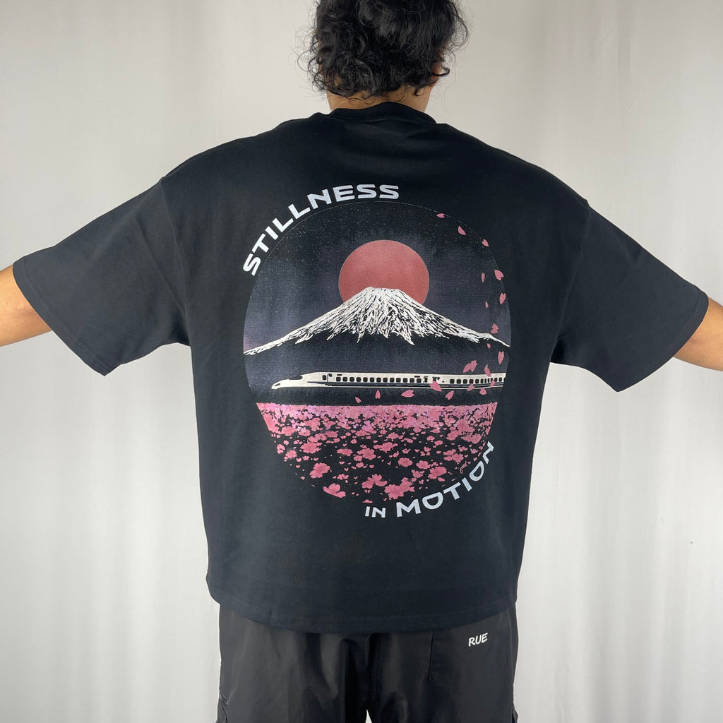 CityEvoke Stillness In Motion T-Shirt (Boxy Fit) back arms wide