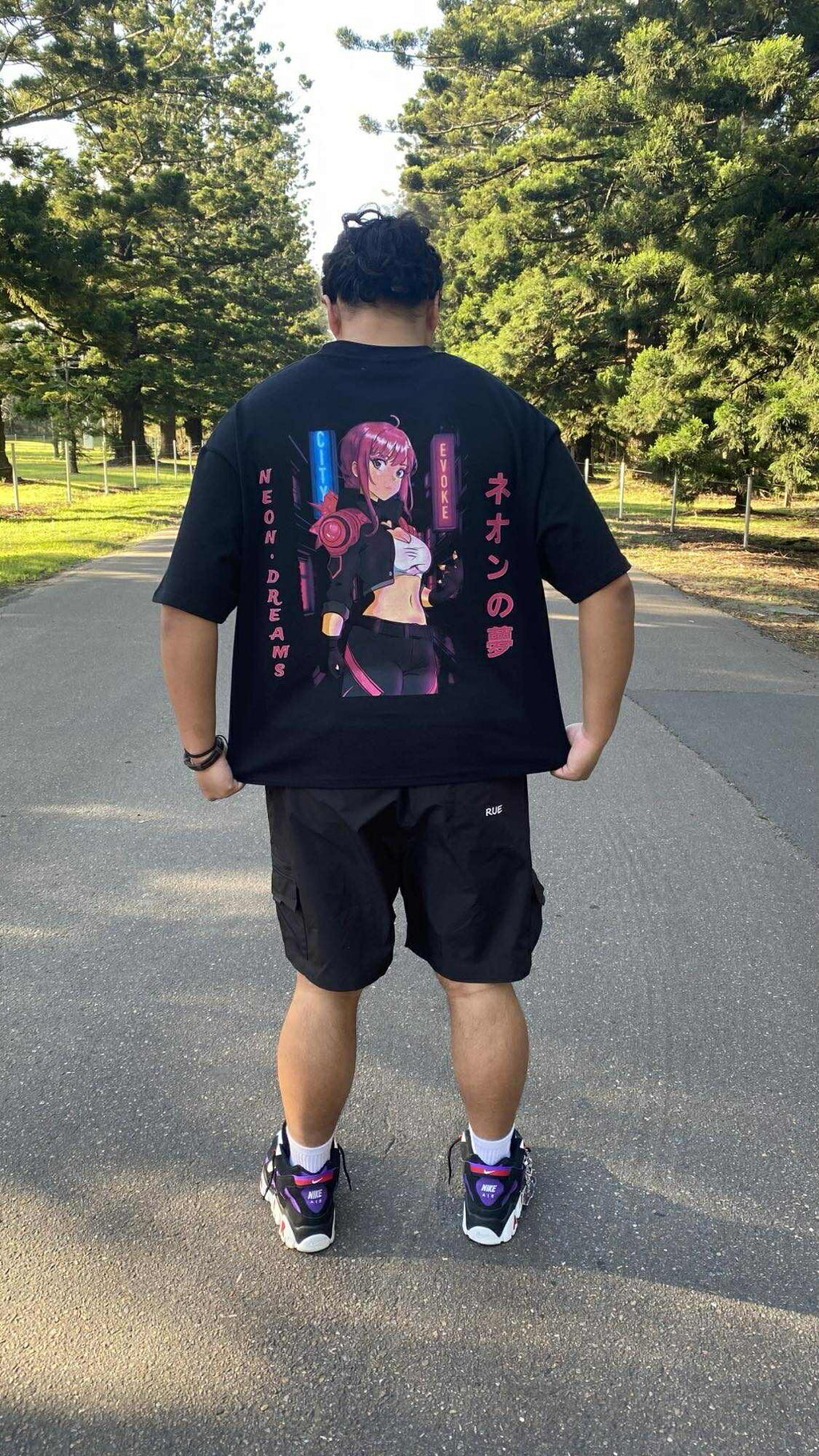 CityEvoke Zira Tee – Neon Dreams Edition (Black) - LIfestyle Back