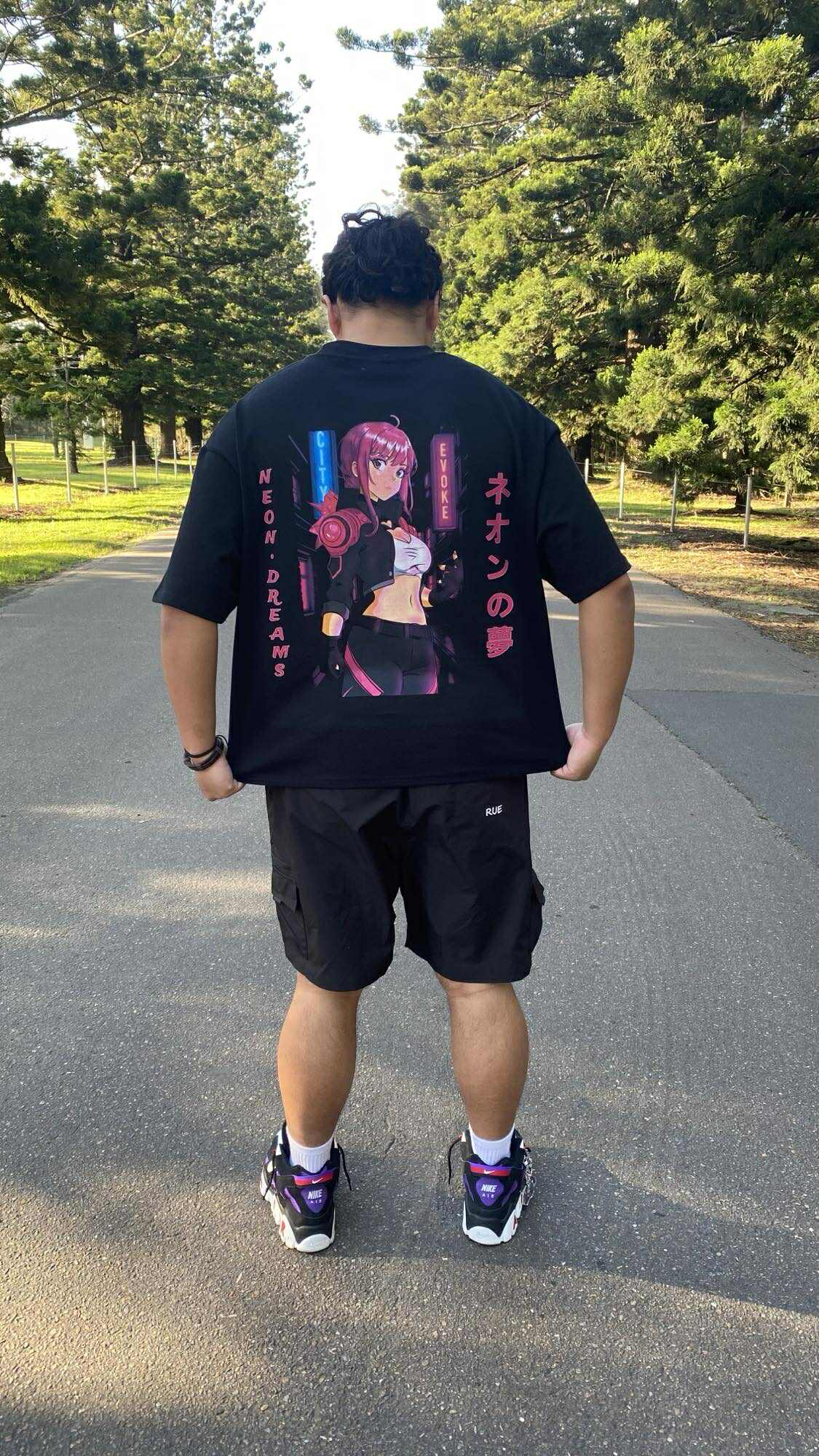 CityEvoke Zira Tee – Neon Dreams Edition (Black) - LIfestyle Back