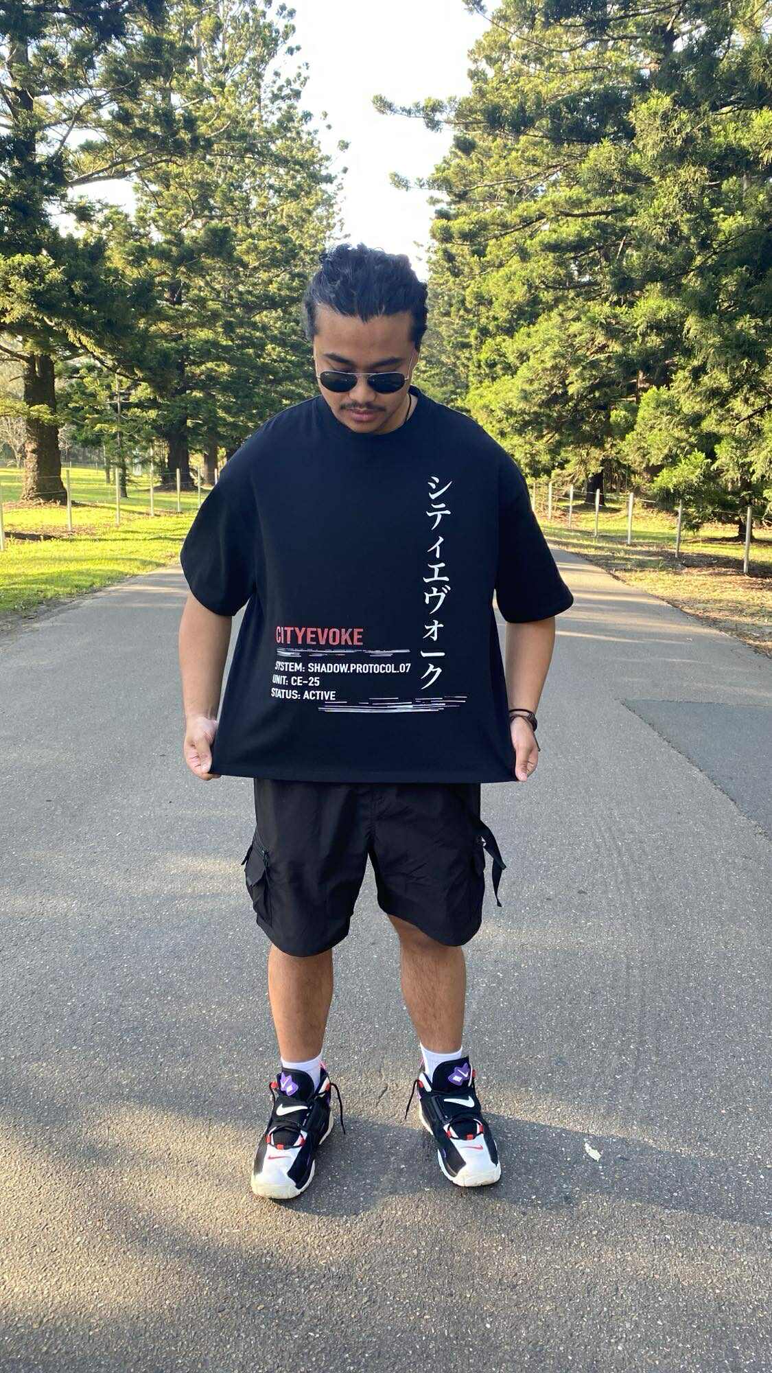 CityEvoke Zira Tee – Neon Dreams Edition (Black) - LIfestyle Front